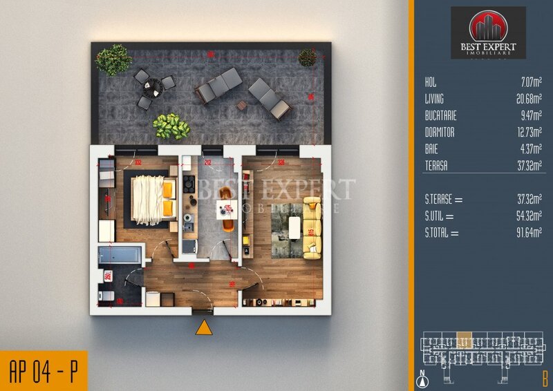 Titan, Pallady, 2 camere cu terasa, finisaje premium cu parcare inclusa.